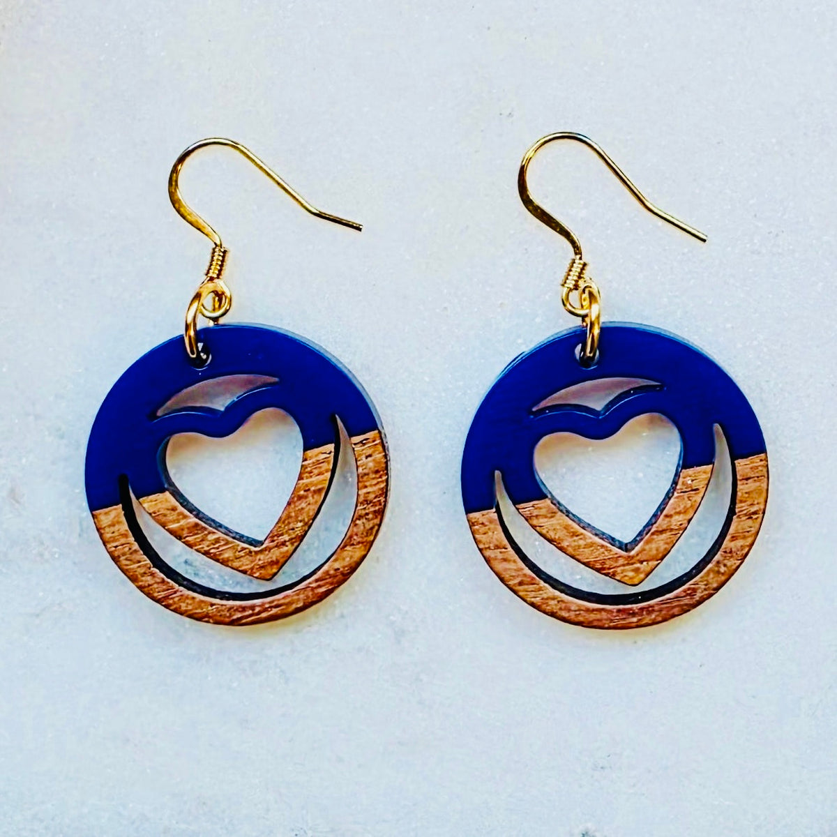 Purple Heart Cutout Dangles
