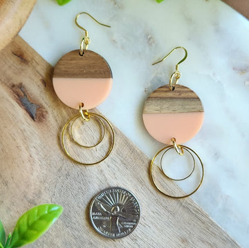 Pink Layered Drop Dangles