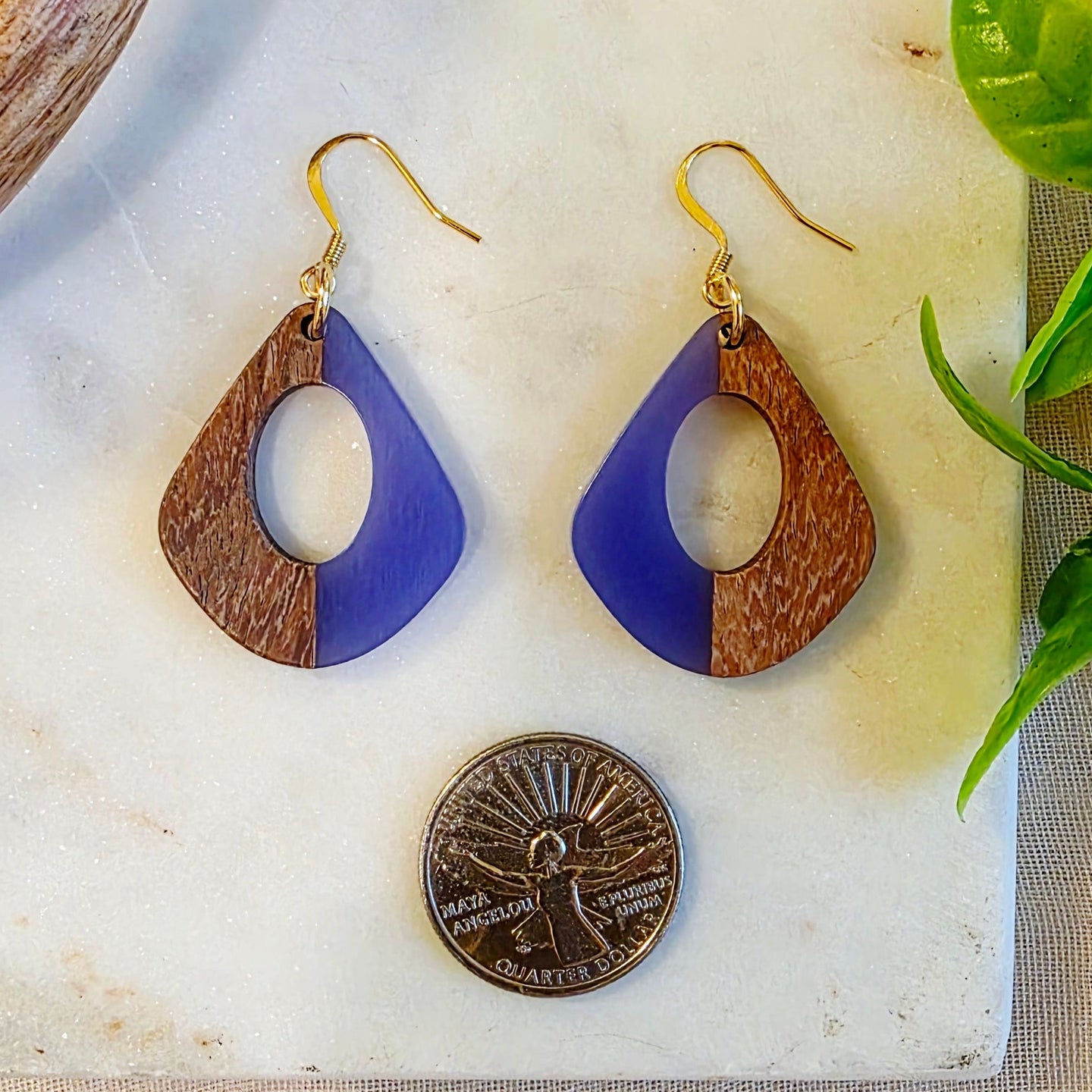 Purple Open Teardrop Dangles