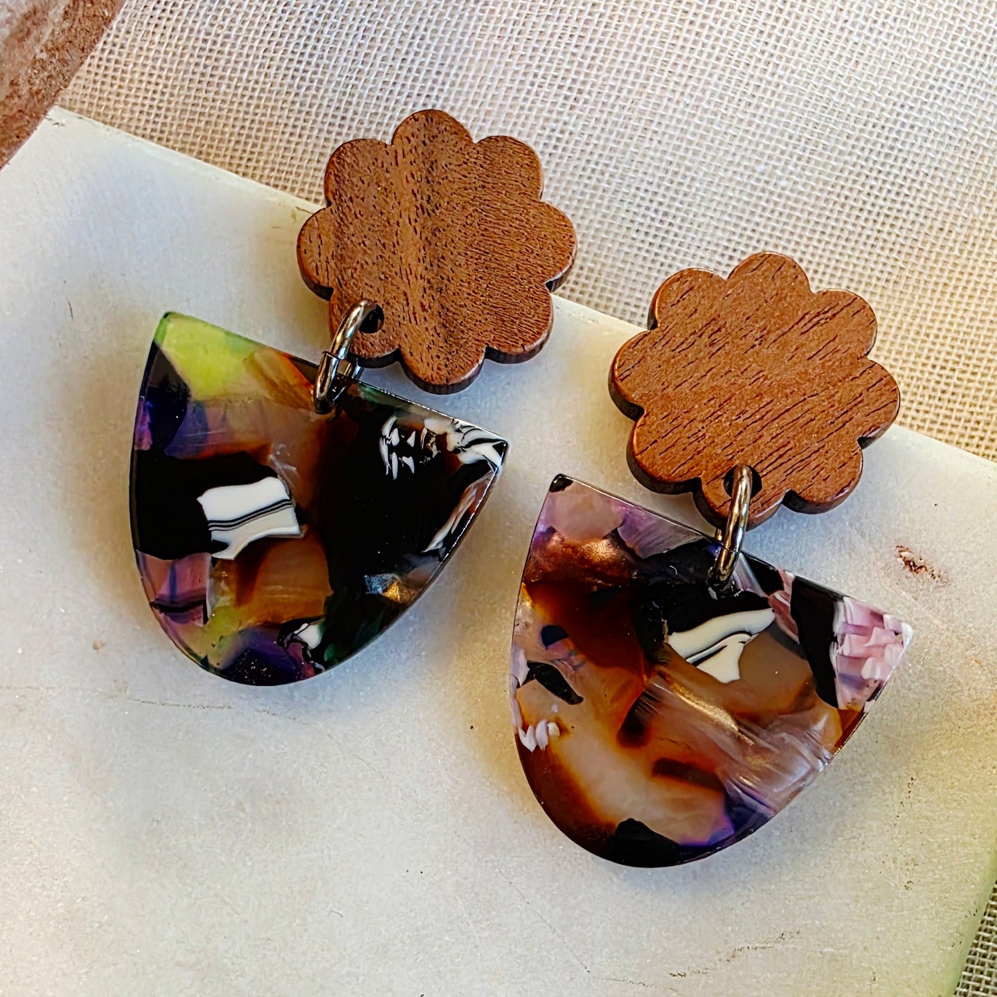 Purple Half Circle Dangles
