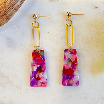 Purple Trapezoid Layered Dangles