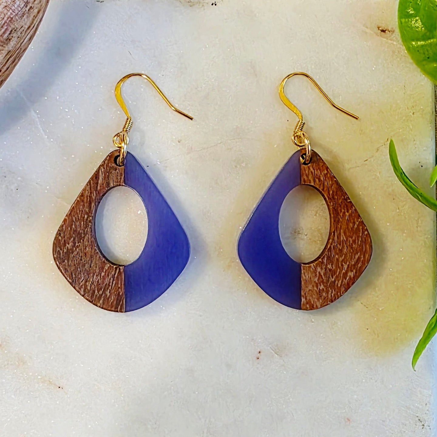 Purple Open Teardrop Dangles