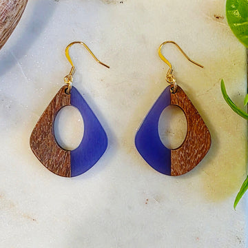 Purple Open Teardrop Dangles