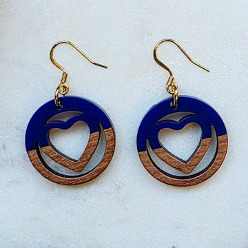 Purple Heart Cutout Dangles