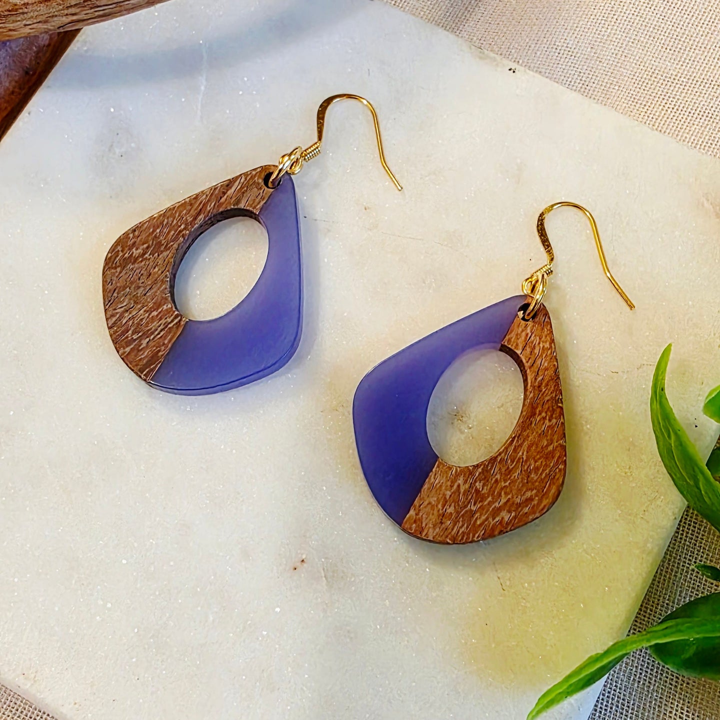 Purple Open Teardrop Dangles