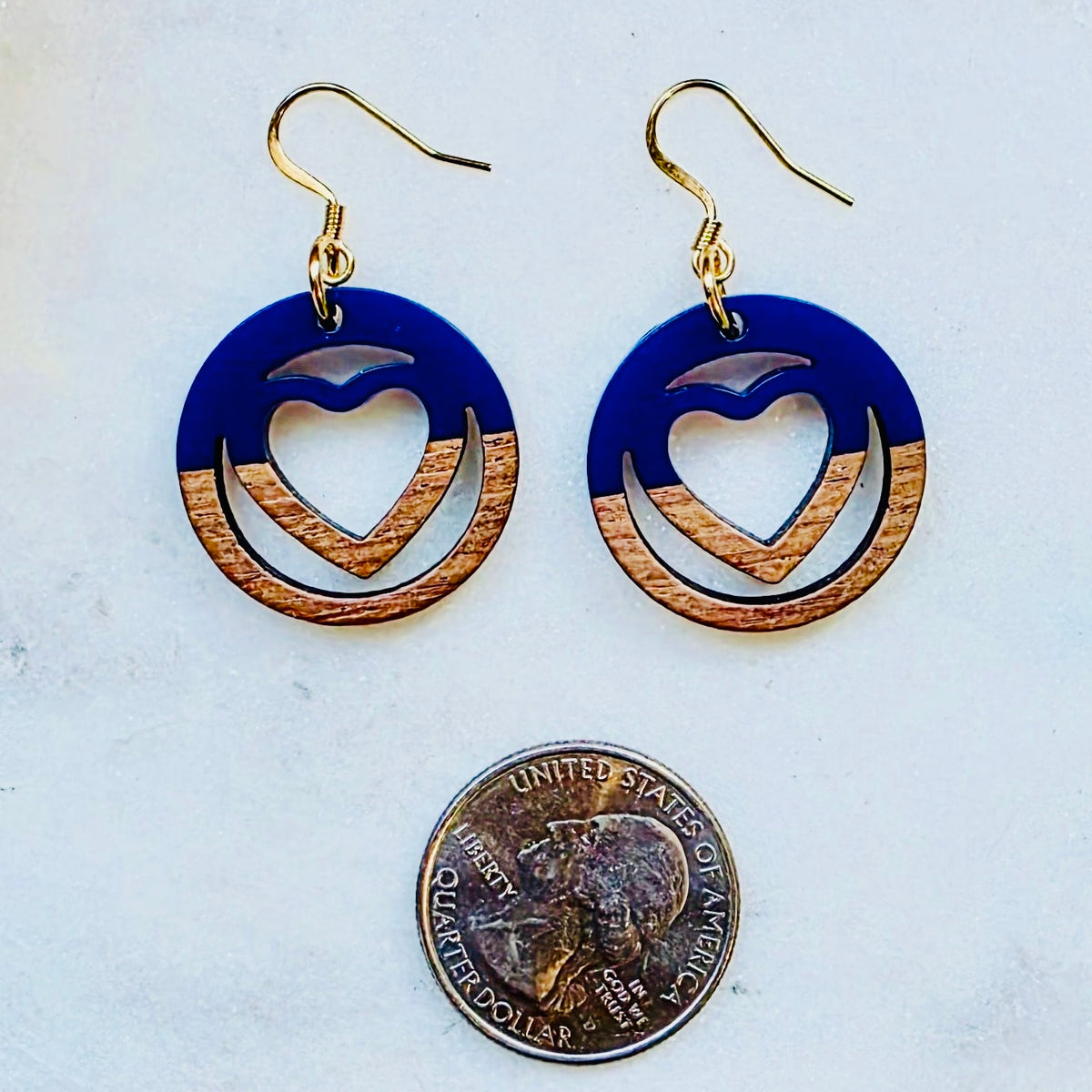 Purple Heart Cutout Dangles