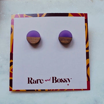 Purple Mini Circle Studs