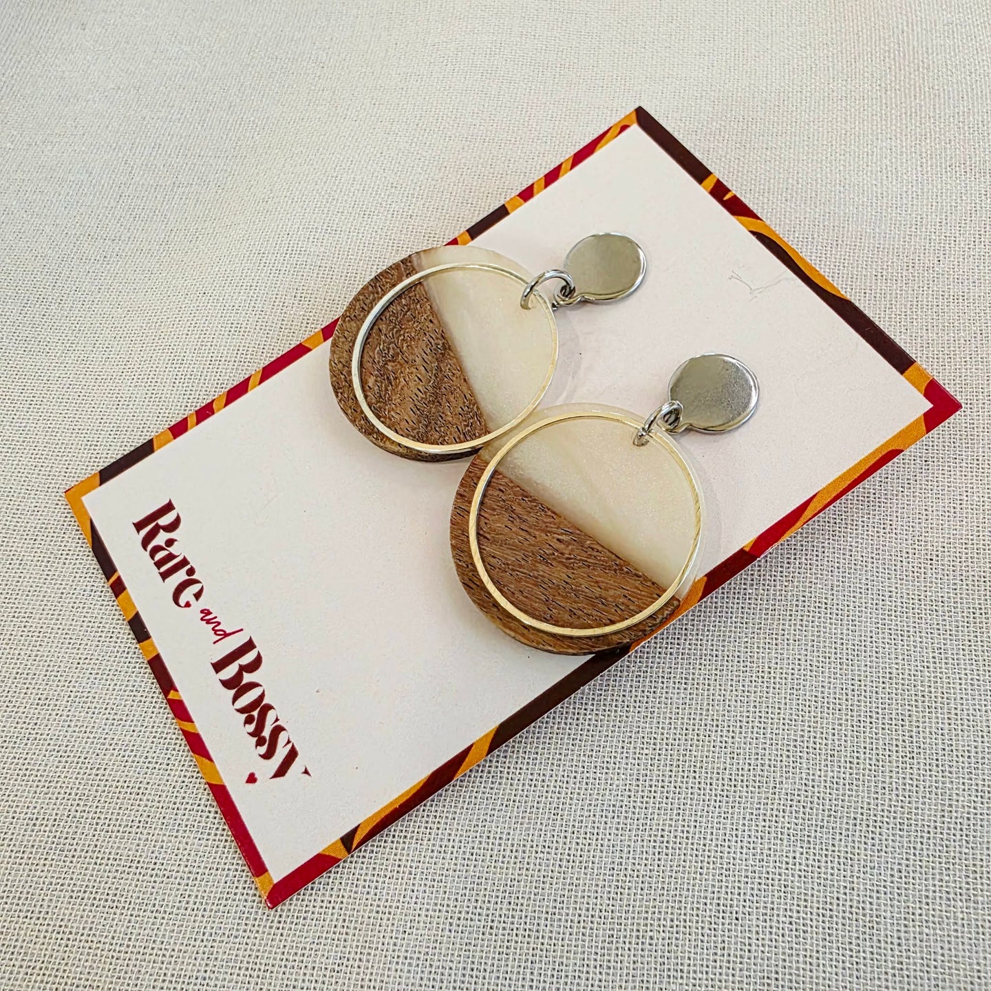 Ivory Layered Circle Dangles