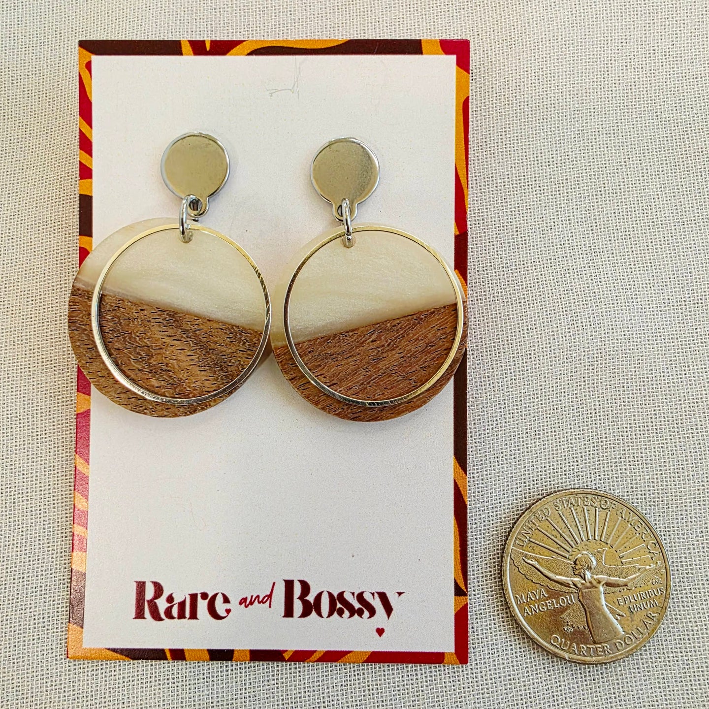 Ivory Layered Circle Dangles