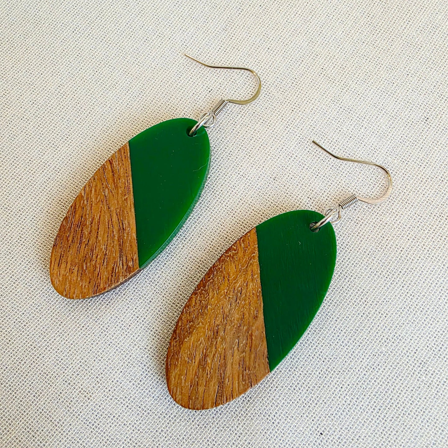 Green Oval Dangles