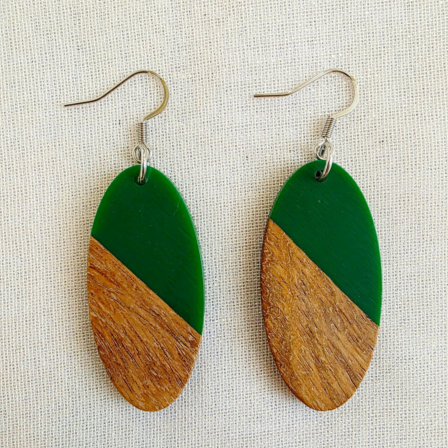 Green Oval Dangles