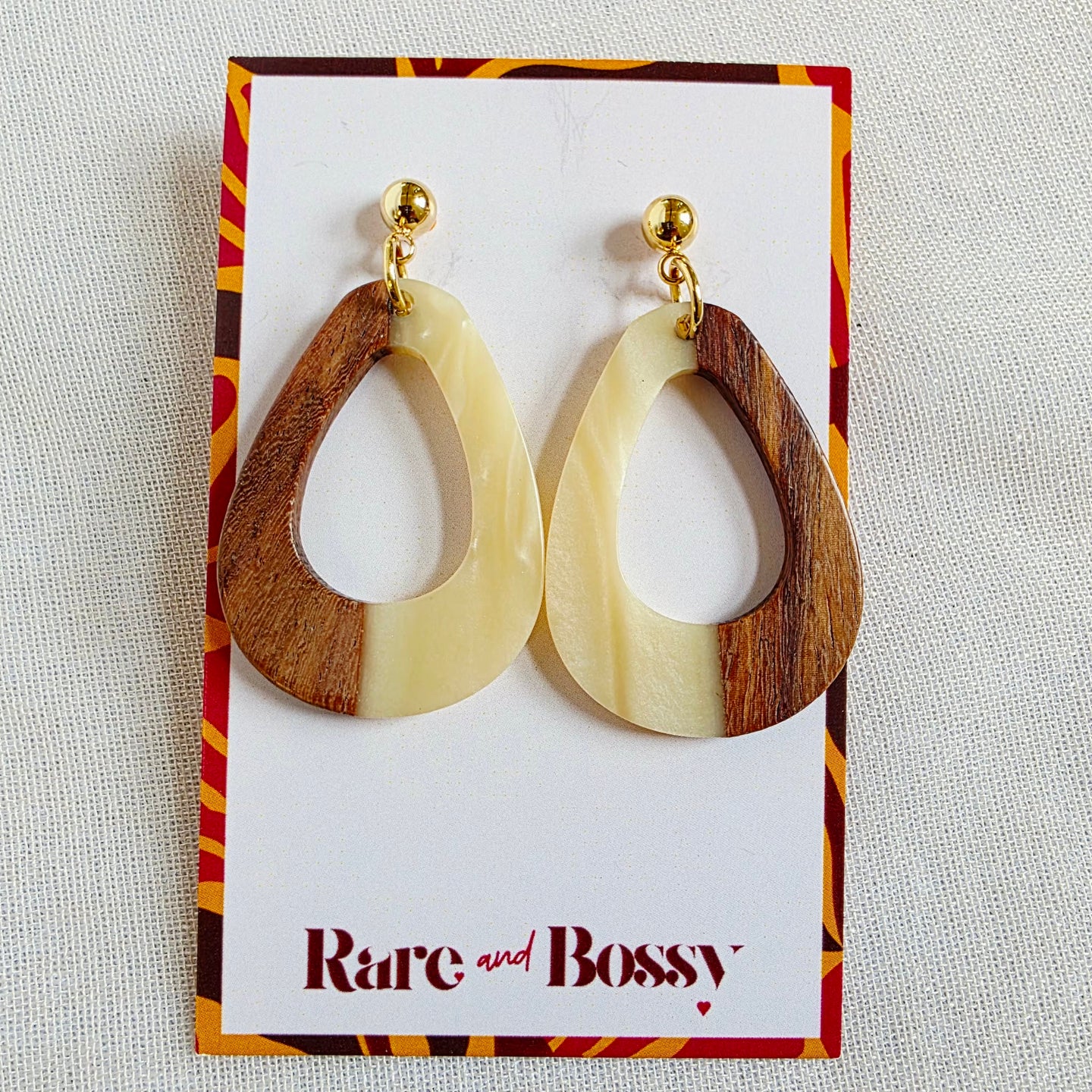 Ivory Open Teardrop Dangles
