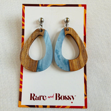Light Blue Open Teardrop Dangles