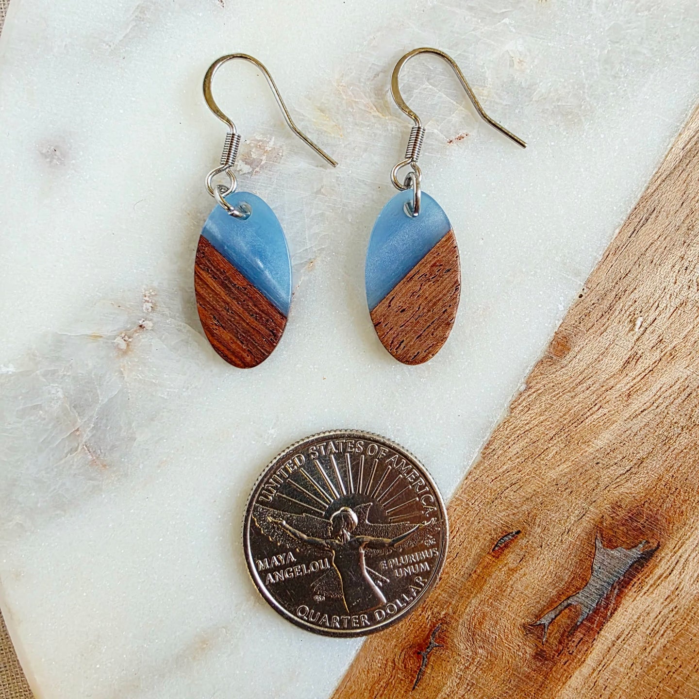 Blue Mini Oval Dangles