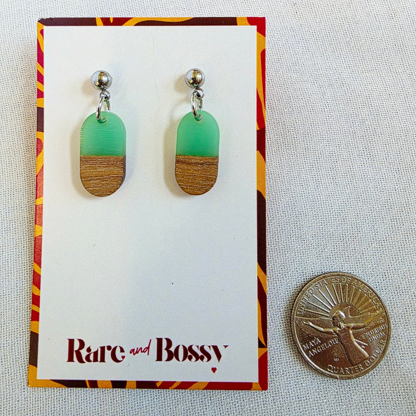 Aqua Green Mini Oval Dangles (Dr. Amy)