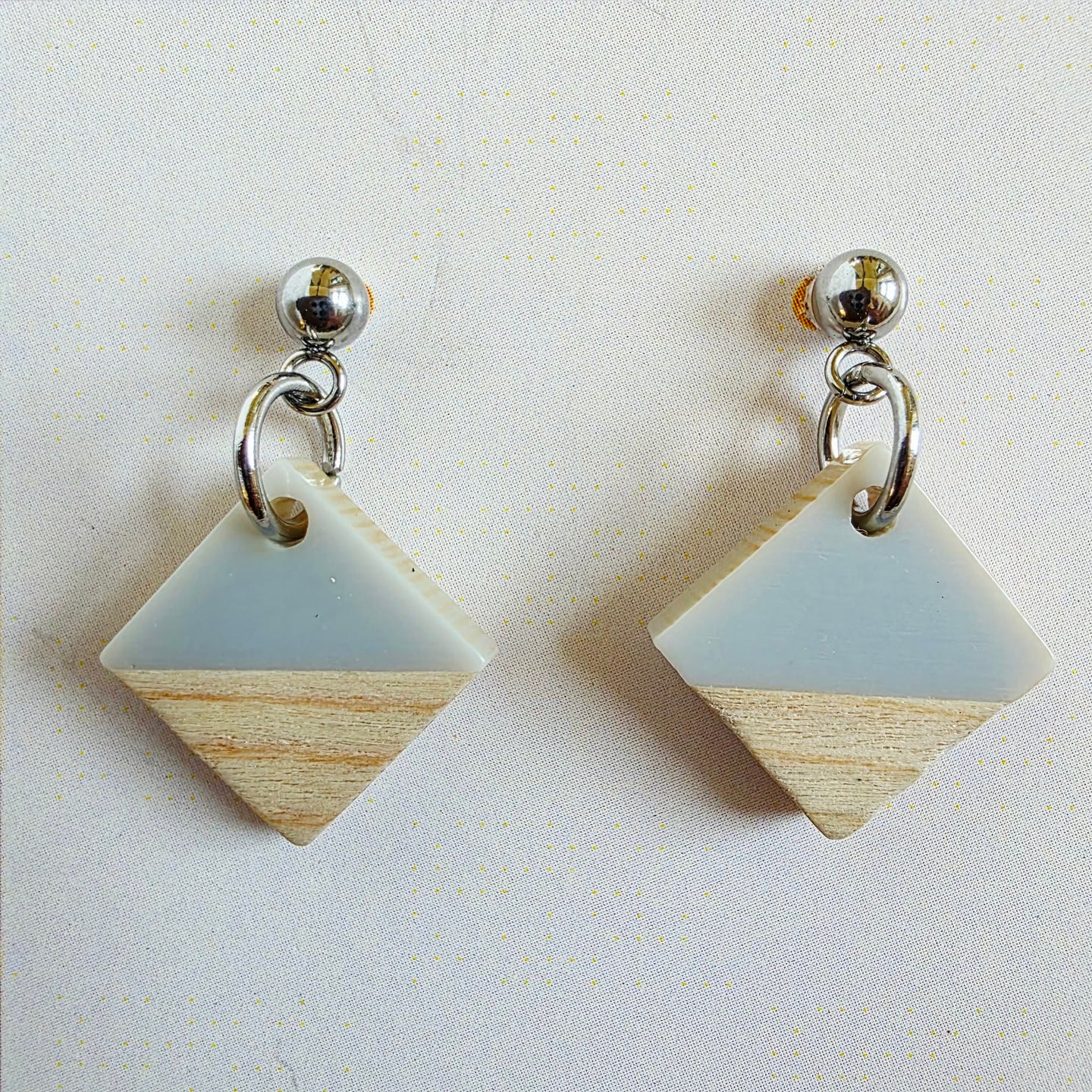 Frosted Blue Diamond Dangles