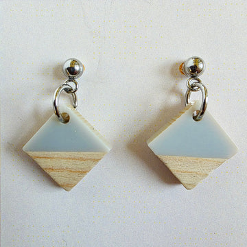 Frosted Blue Diamond Dangles