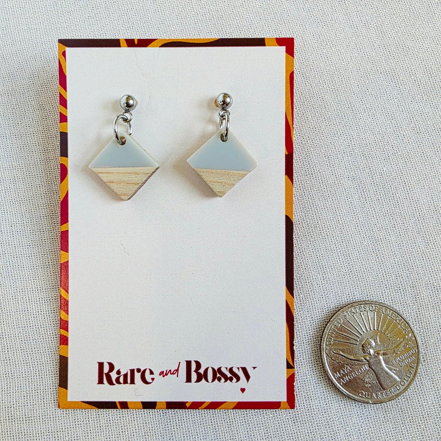 Frosted Blue Diamond Dangles