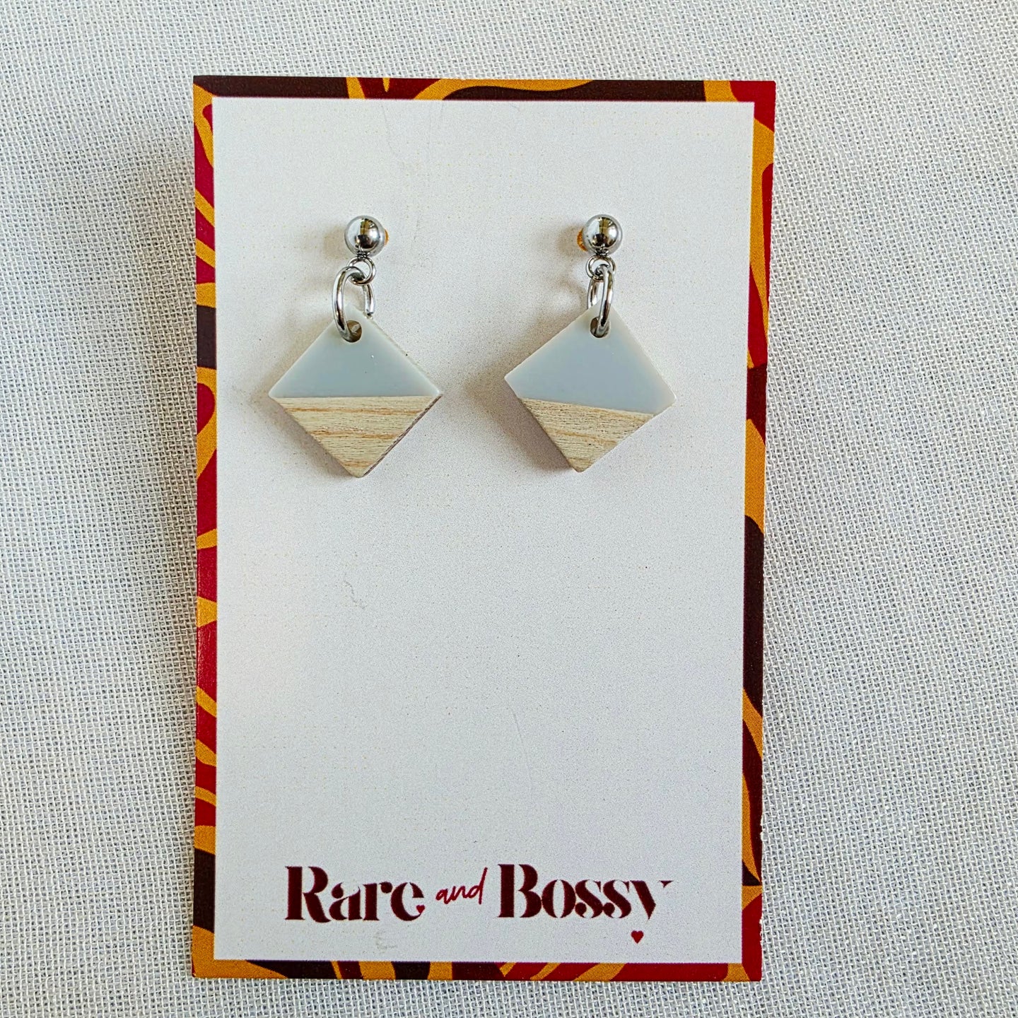 Frosted Blue Diamond Dangles