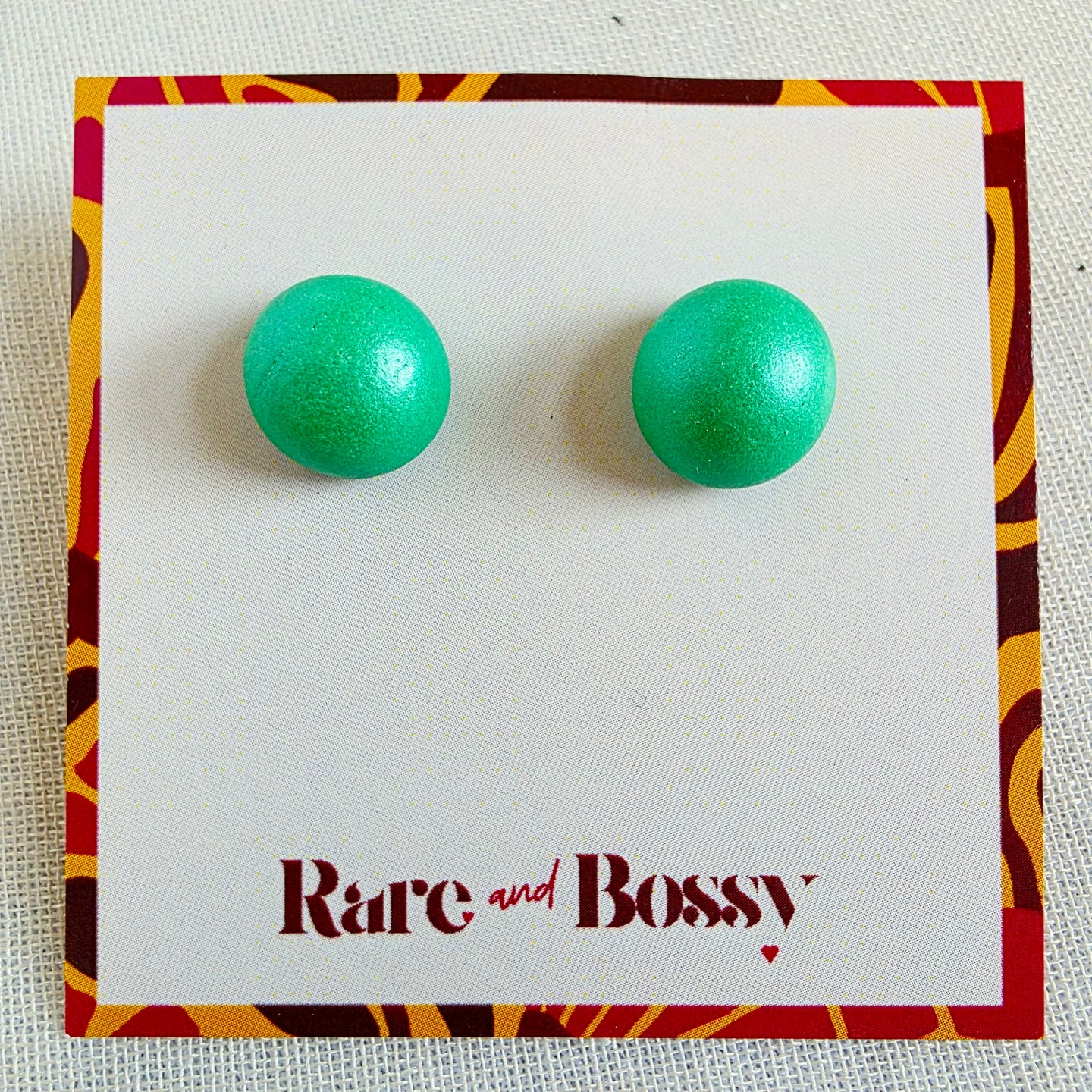 Emerald Green Pearl Studs