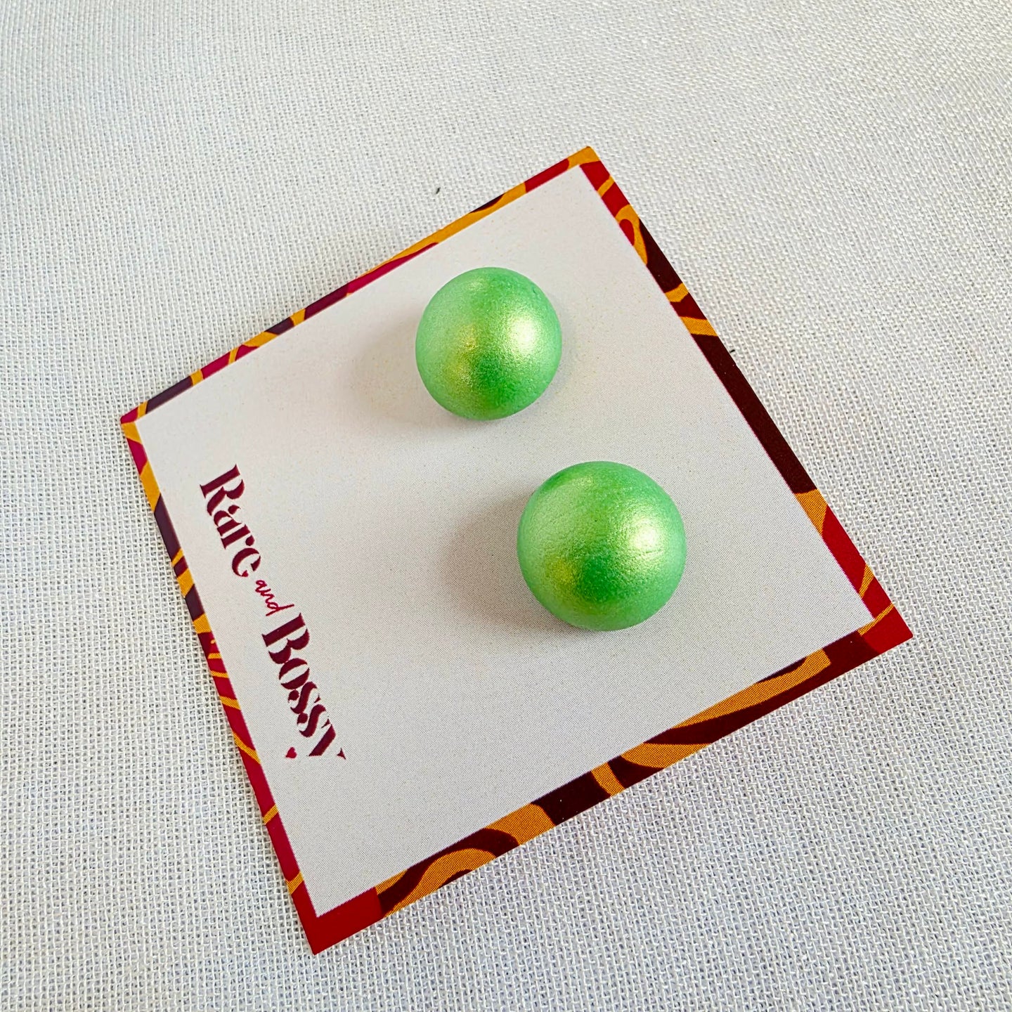 Lime Green Pearl Studs