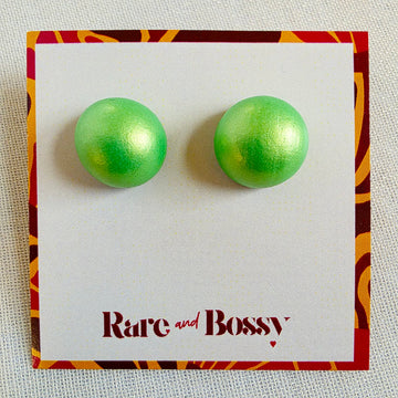 Lime Green Pearl Studs