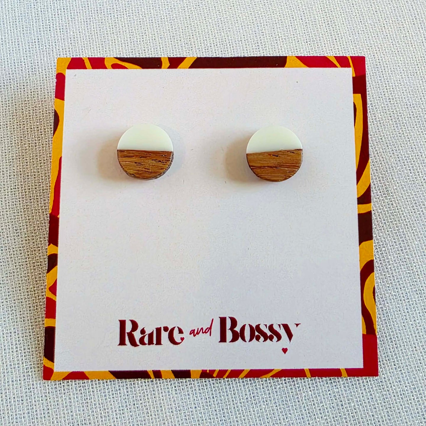 White Circle Studs