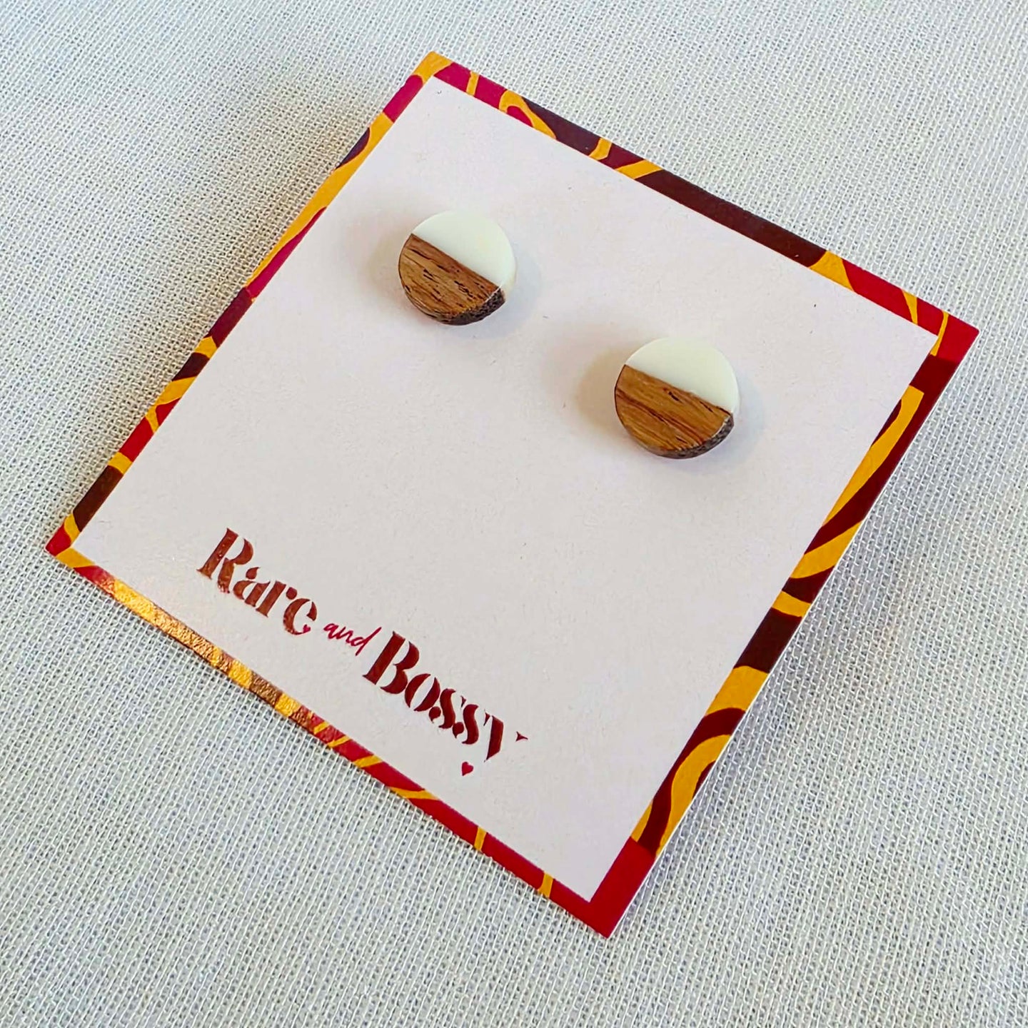 White Circle Studs
