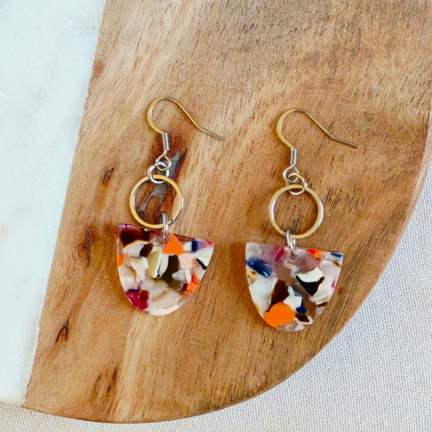Multicolor Half Circle Dangles