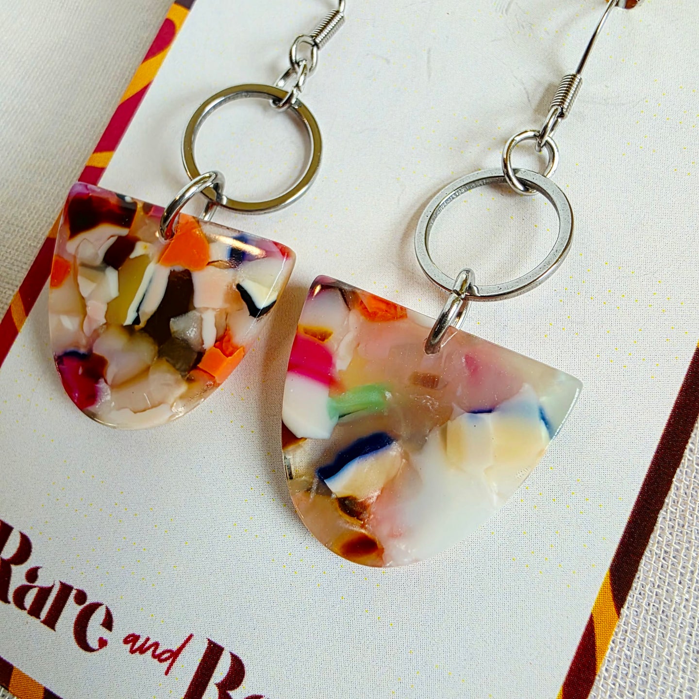 Multicolor Half Circle Dangles