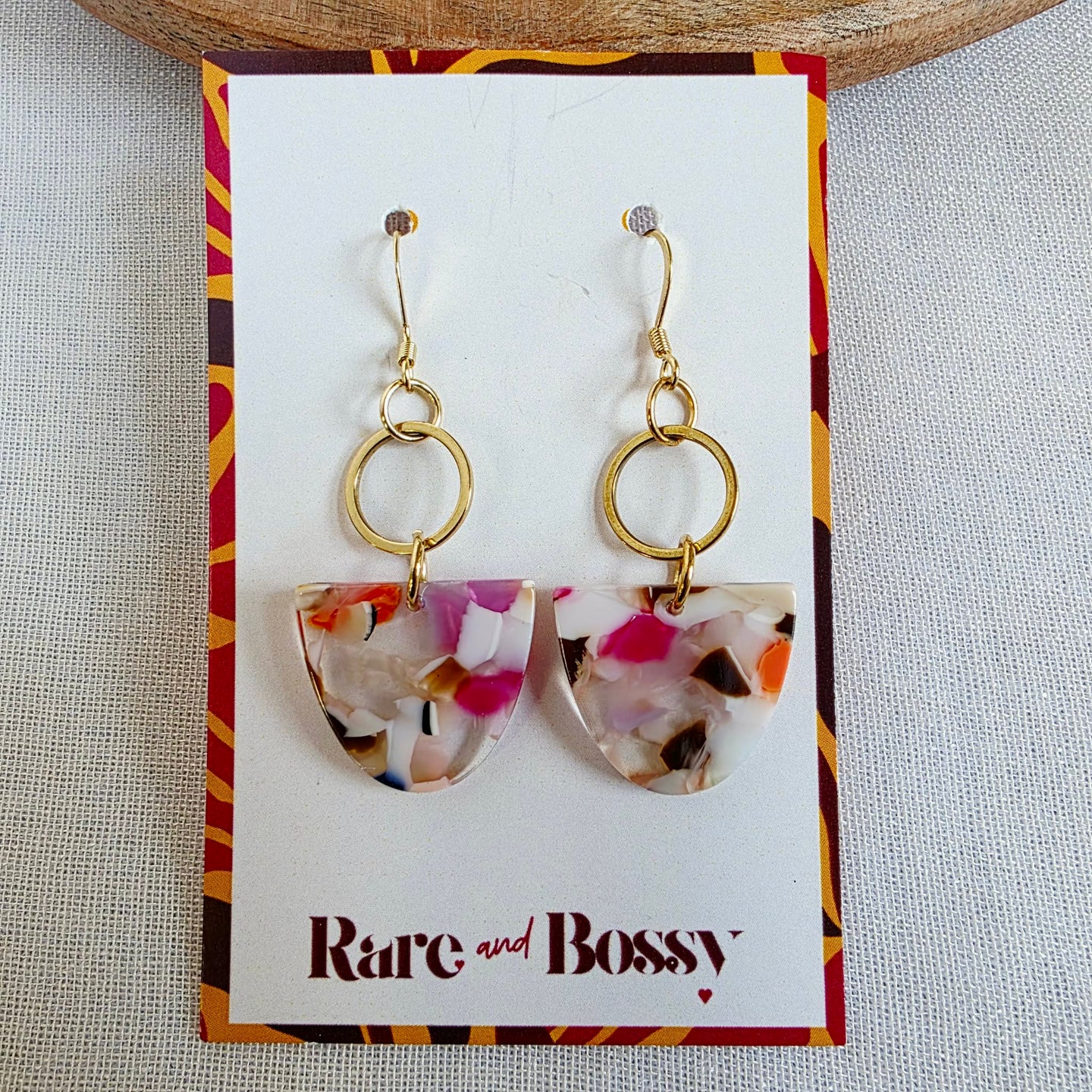 Multicolor Half Circle Dangles
