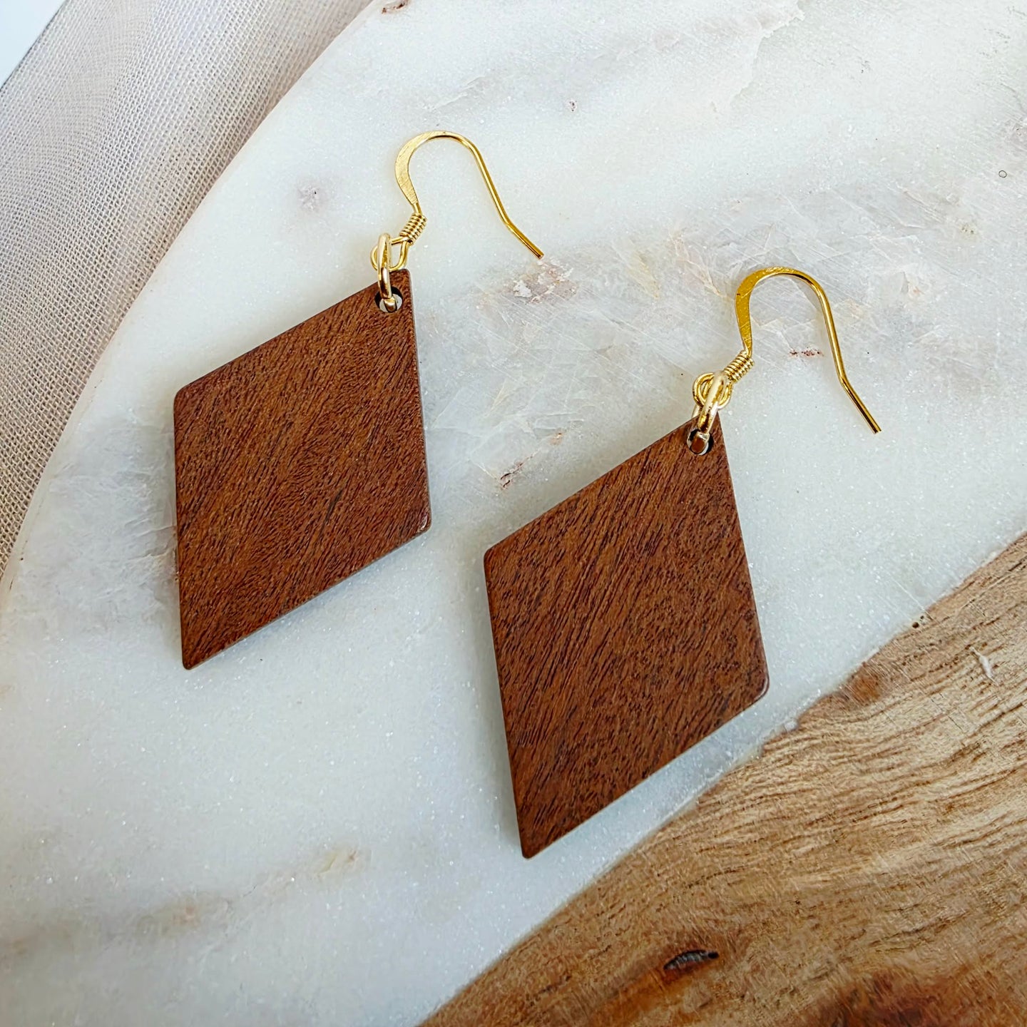 Walnut Diamond Dangles
