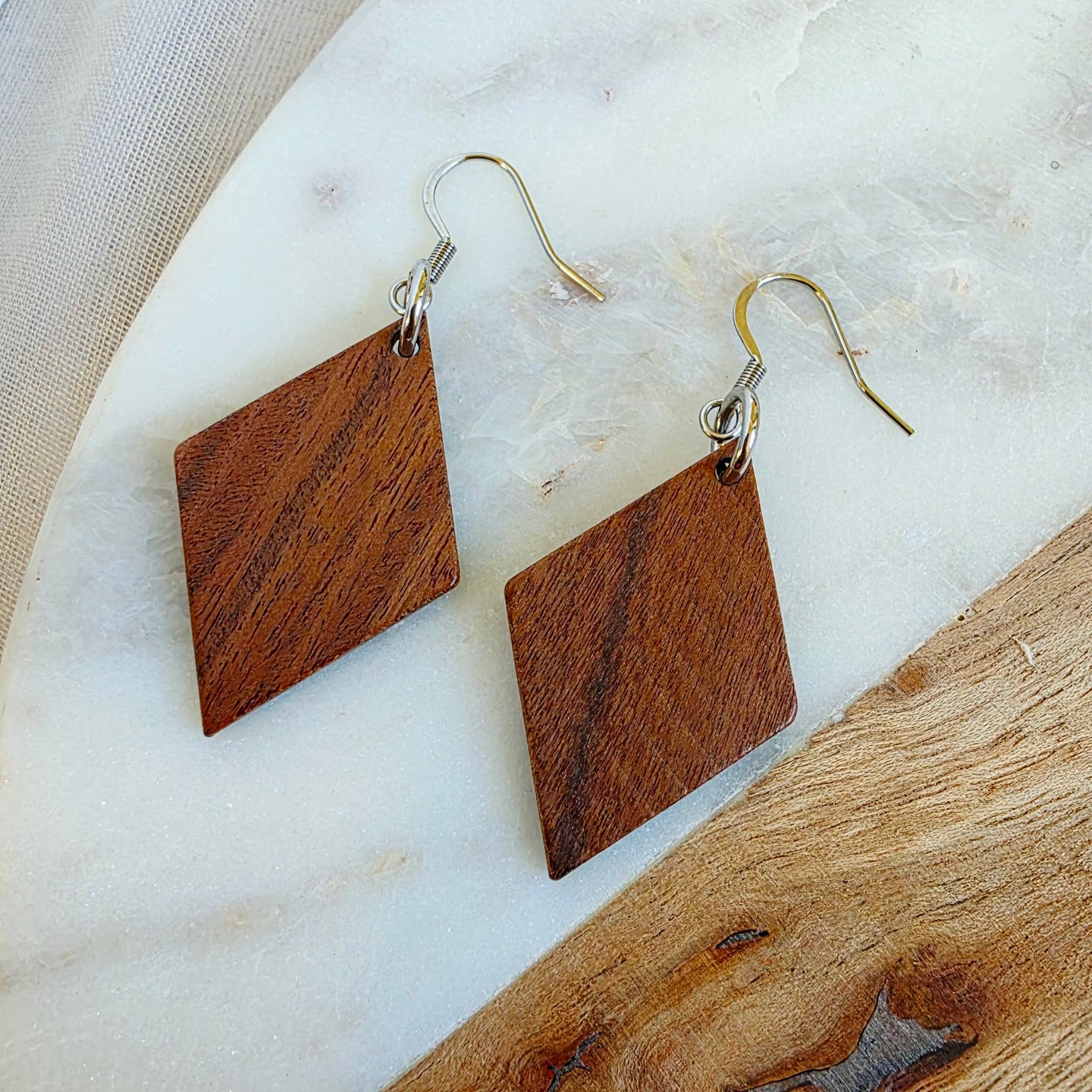 Walnut Diamond Dangles
