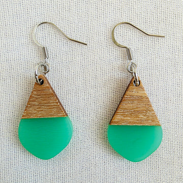 Aqua Teardrop Dangles