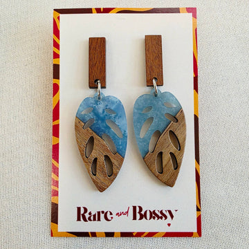 Blue Leaf Walnut Dangles