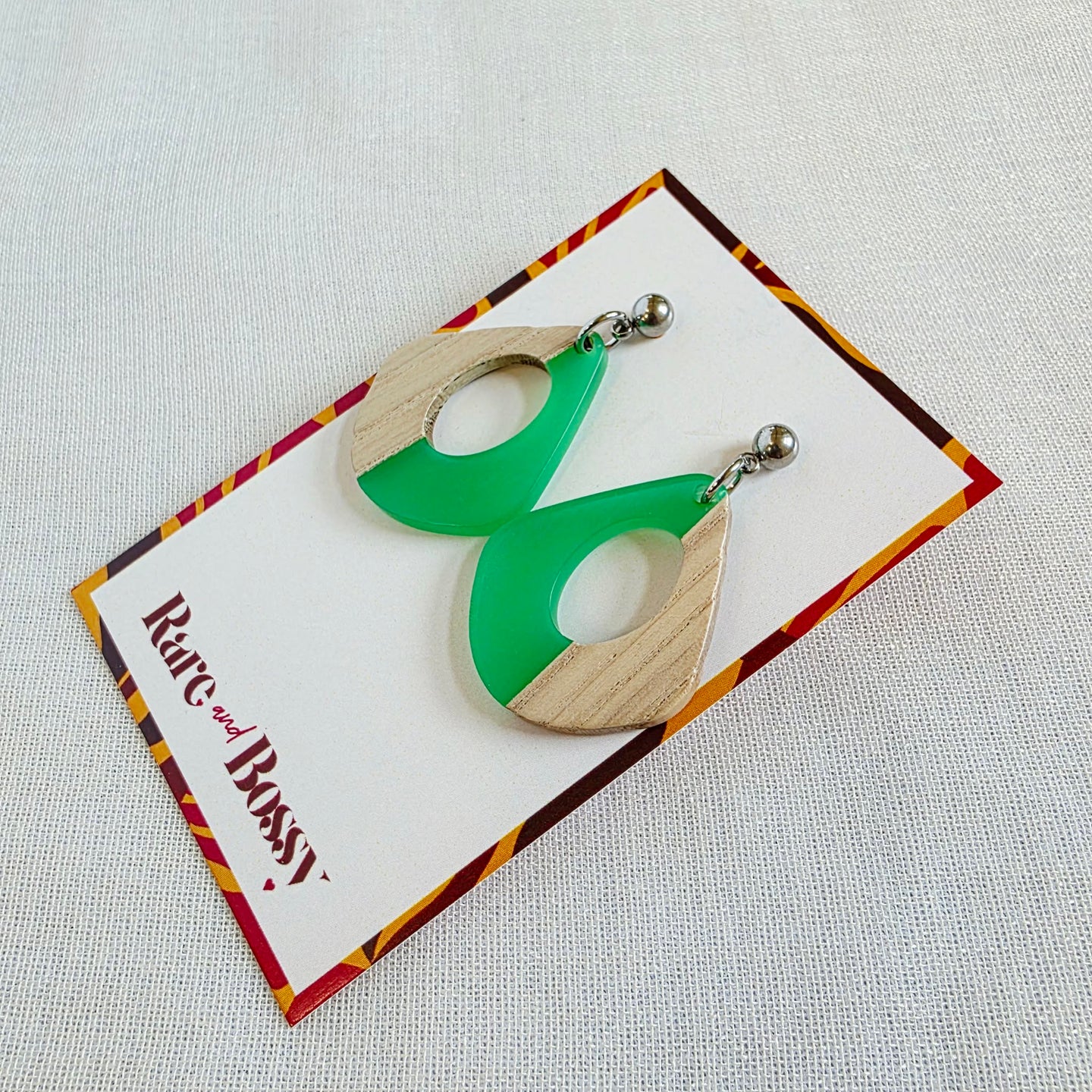 Green Open Teardrop Dangles (Dr. Amy)