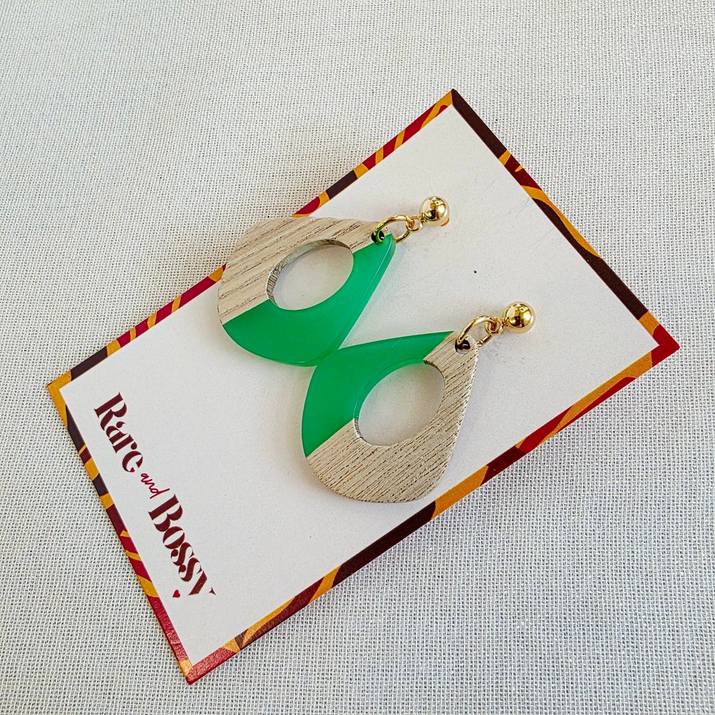 Green Open Teardrop Dangles (Dr. Amy)