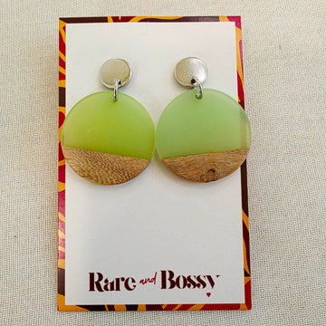 Light Aqua Green Circle Dangles