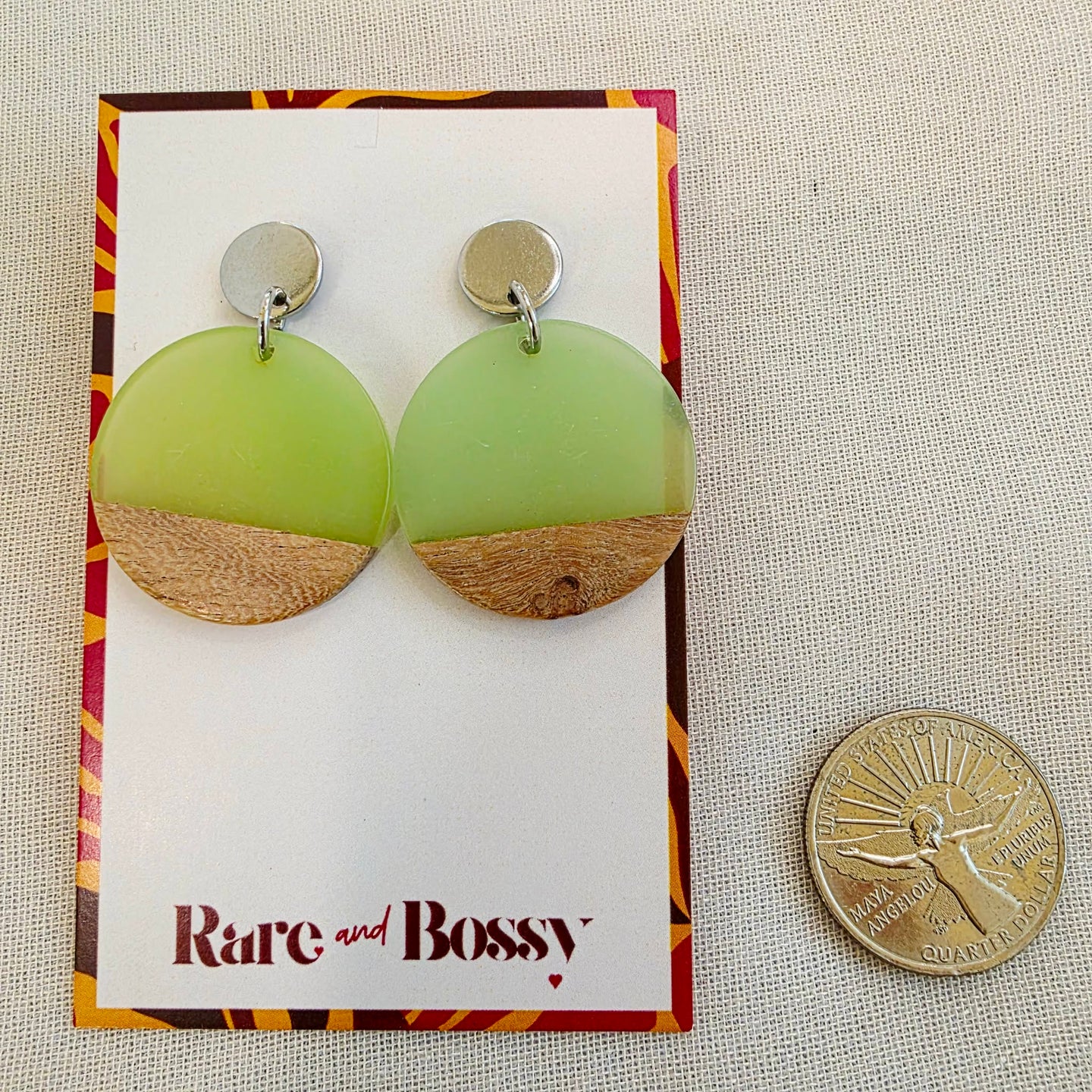 Light Aqua Green Circle Dangles