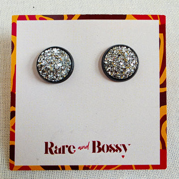 Silver Druzy Studs