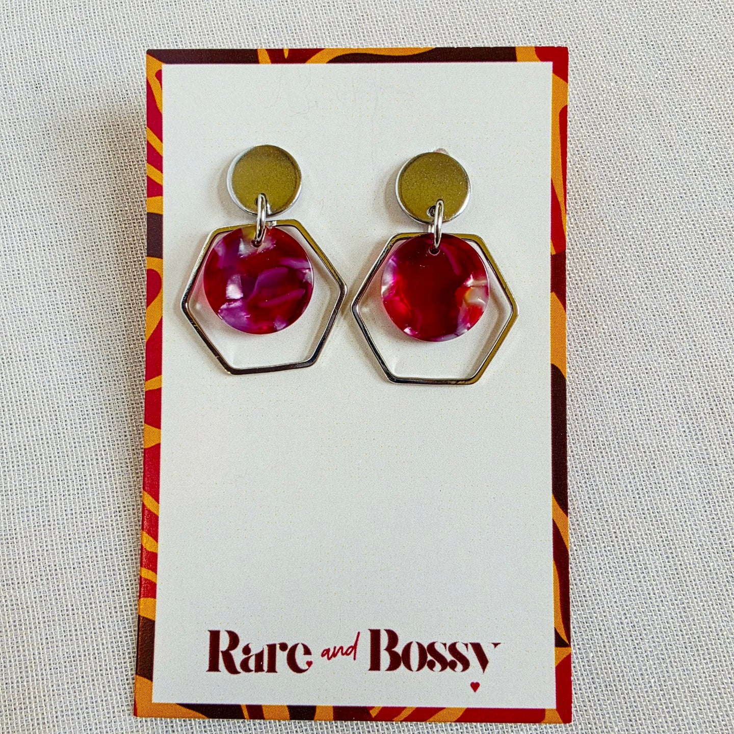 Red Hexagon Dangles