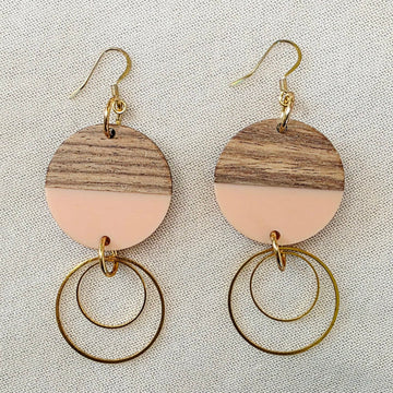 Pink Layered Drop Dangles