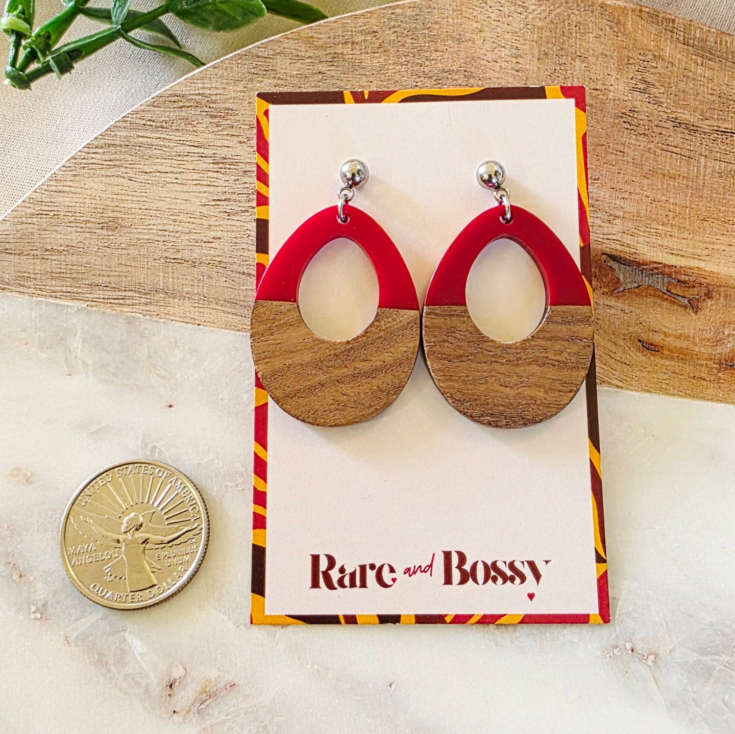 Red Open Teardrop Dangles (Dr. Amy)