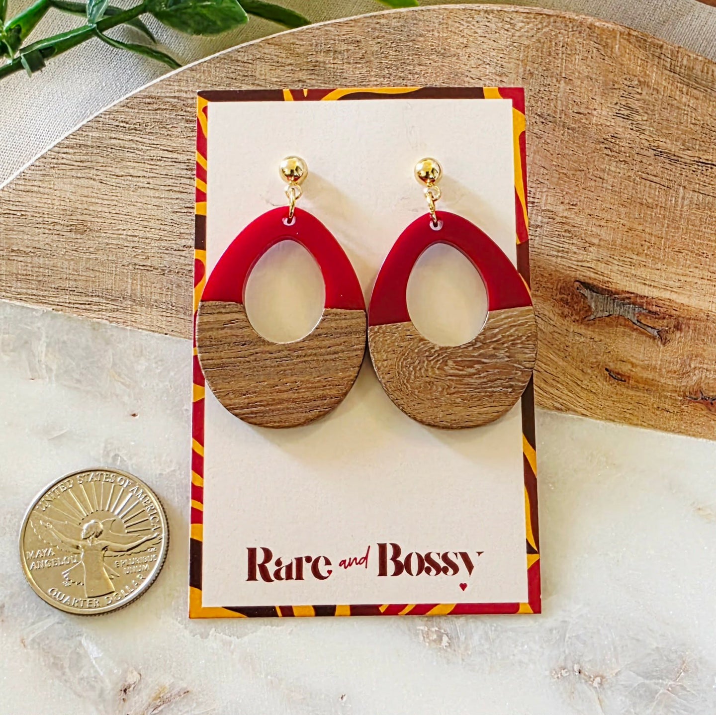 Red Open Teardrop Dangles (Dr. Amy)