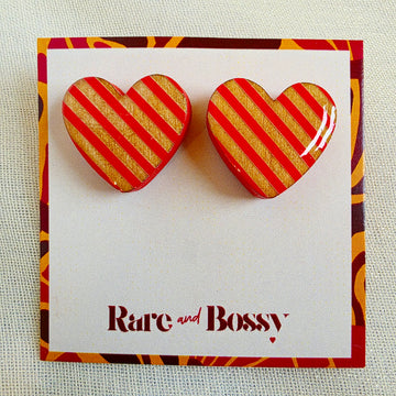 Red Heart Studs