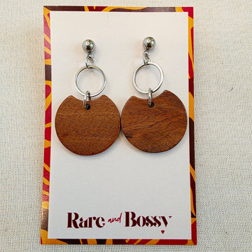 Walnut Double Circle Dangles