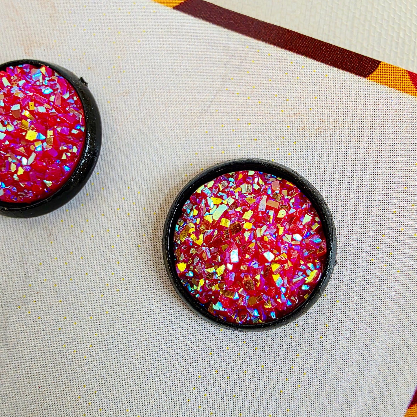 Rose Pink Druzy Studs