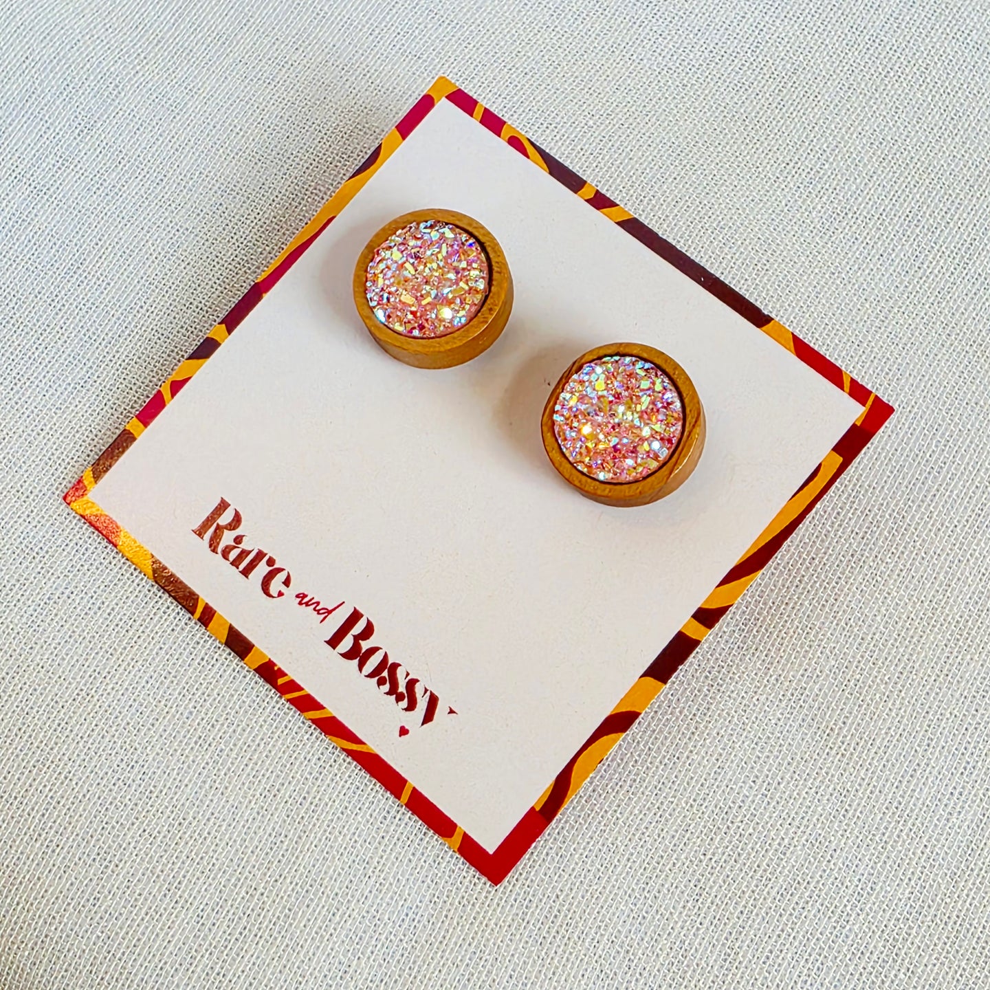 Blush Pink Druzy Studs