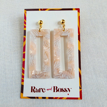 Blush Pink Rectangle Dangles