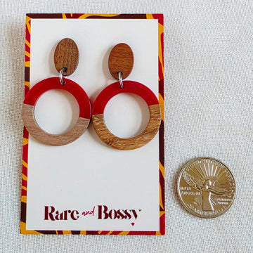 Red Half Circle Dangles